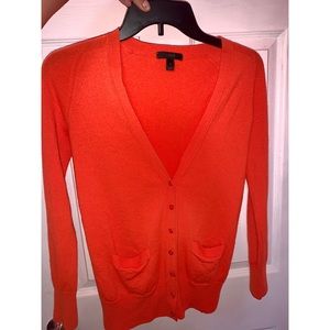 Orange J Crew cardigan size S